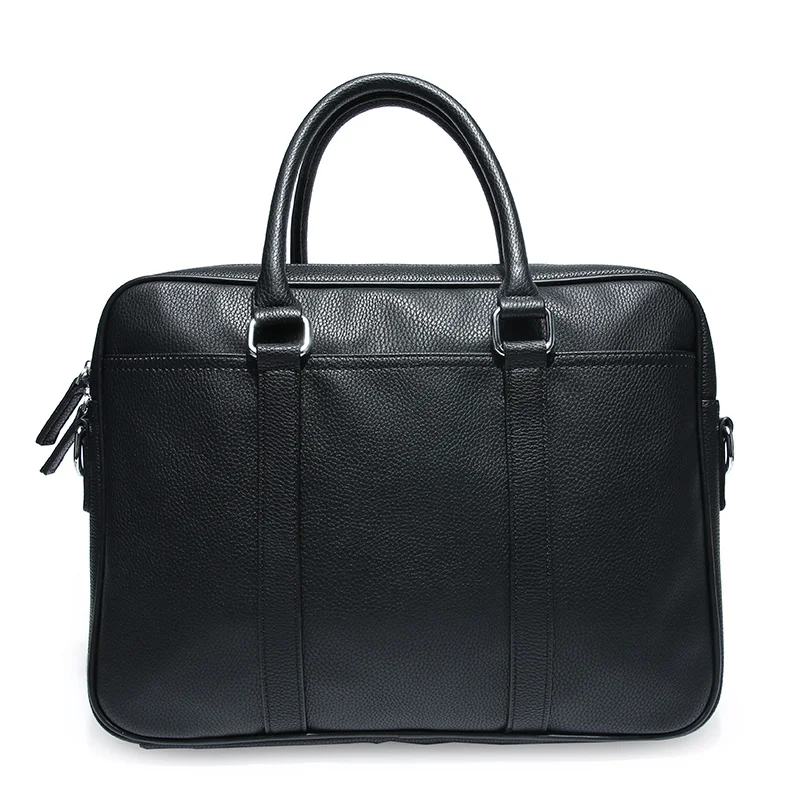 Sac à main de grande capacité en cuir PU pour homme, sac d'ordinateur texturé de haute qualité, étui à bombes classique pour homme, noir simple et assressenti