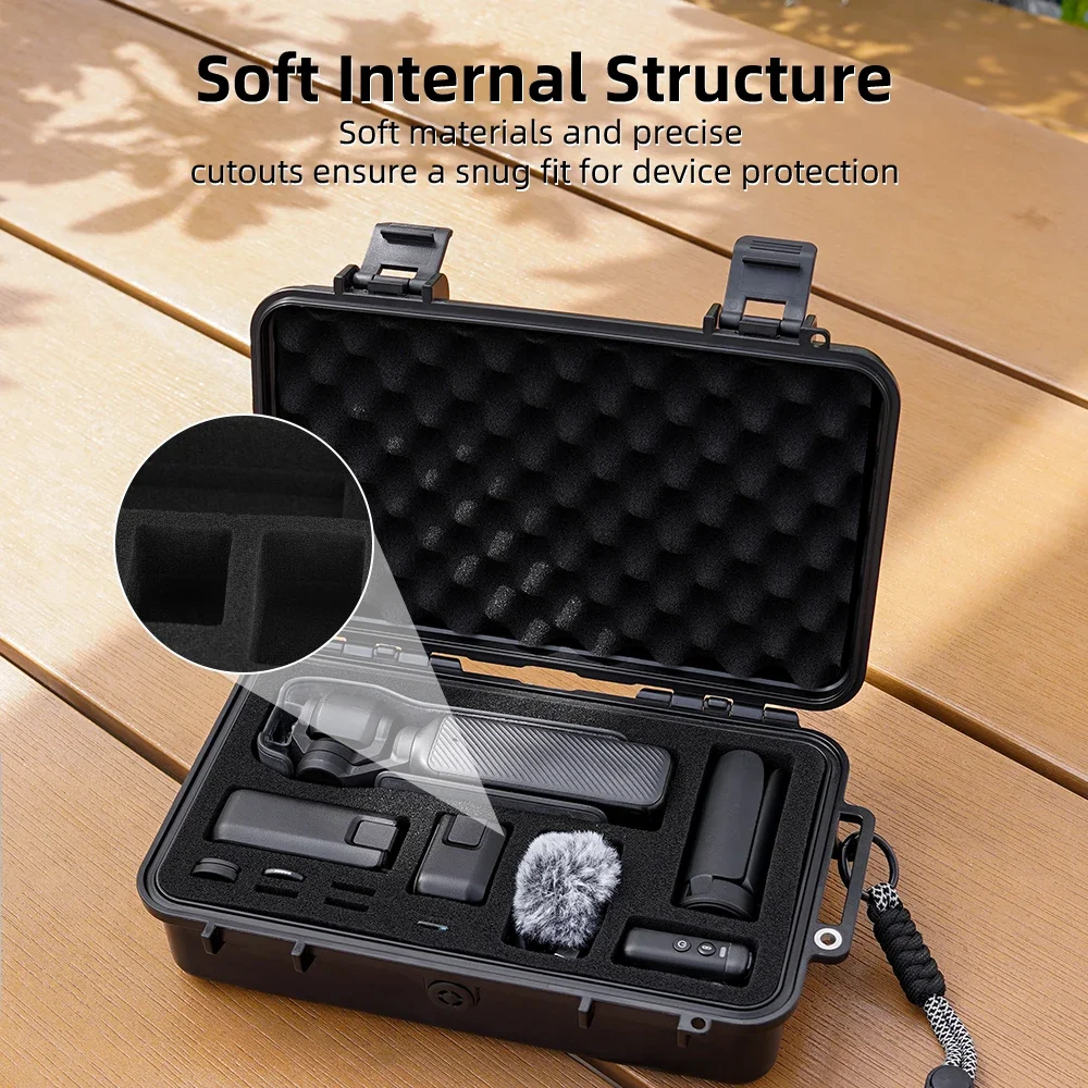 BRDRC Pocket 3 Waterproof Hard Case Portable Carrying Storage for DJI Osmo Pocket 3 Accessories Combo Suitcase With Hand Strap