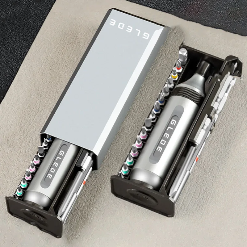 

32 in 1 Magnetic Ratchet Screwdrivers Set Household Maintenance Tools Portable Hide Storage Compartment Replaceable Bits