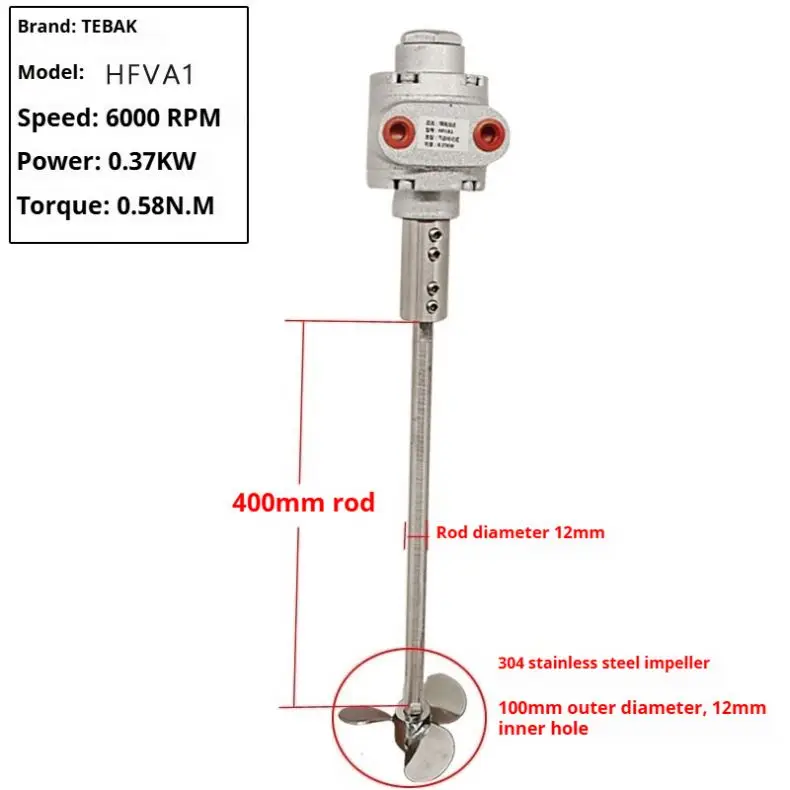 PneumaticHigh-Speed Blade Mixer: Small Stainless Steel Air-Driven Equipment For Paint Lnk Emulsifying Homogenizing&Mixing