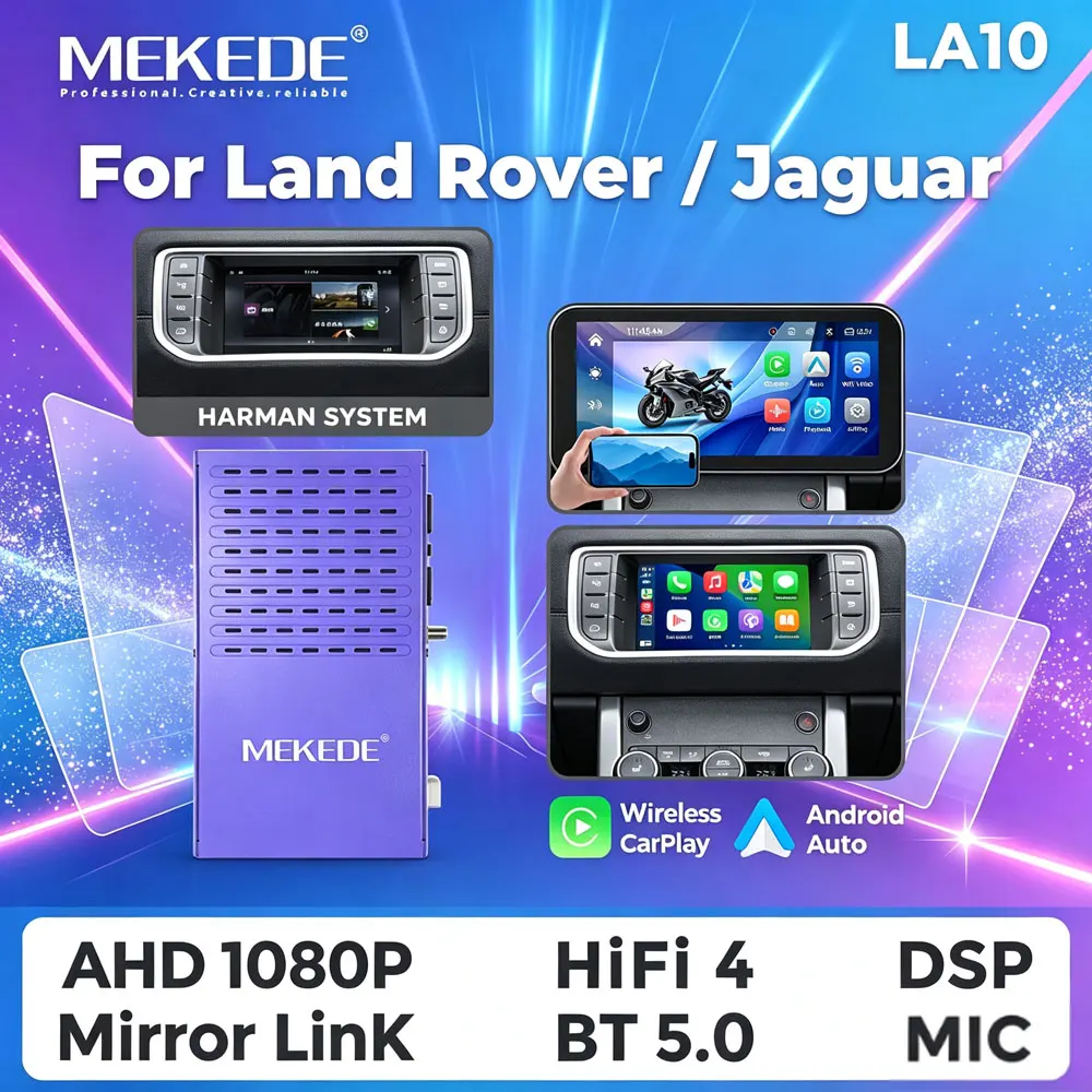 MEKEDE Box Carplay Wireless per Land Rover Range Rover Evoque Discover Sport Jaguar XF XJ XE F-TYPE F-PACE E-PACE Supporta Sistema Bosch/Harman Plug & Play BT5.0 DSP HIFI-4 Android Auto Ai BOX