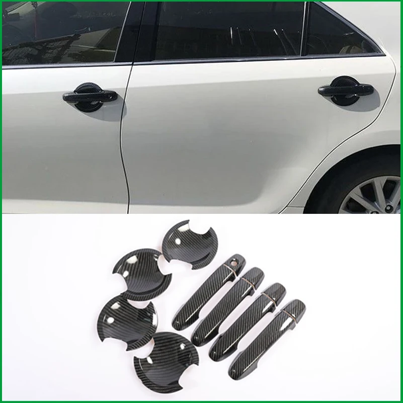

Car Styling ABS DOOR HANDLE BOWL COVER CAP STICKER TRIM MOLDING For Toyota Camry 2012-2016 V50 V55 Sedan EU Model