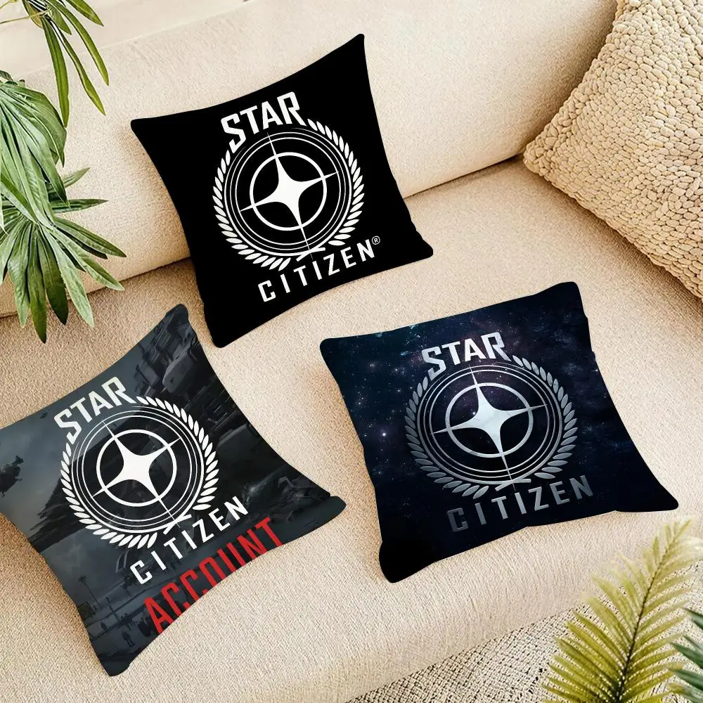 Video Game S-Star Citizen Cushion Cover Organic Linen Square Pillow Case Durable Non-Allergenic And Kind To Skin
