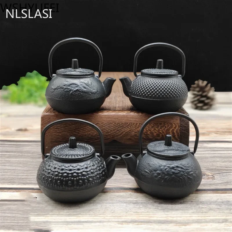 NLSLASI Chinese Style Mini Cast Iron Tea Kettle Small Teapot Tea Pot Easy To Carry Tea Pet Home Decoration