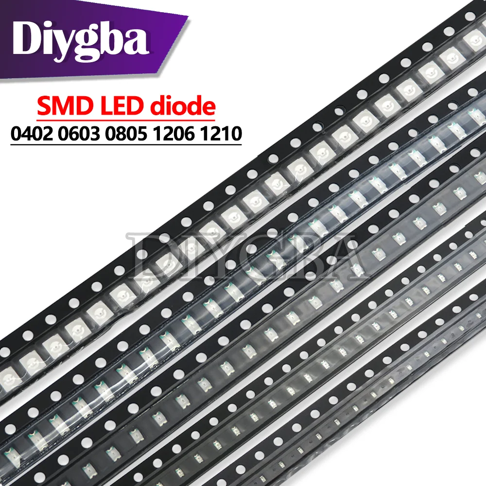 100PCS/lot SMD LED Red Yellow Green White Blue light emitting Diode Clear LED Light Diode 0402 0603 0805 1206 1210 5050 5730