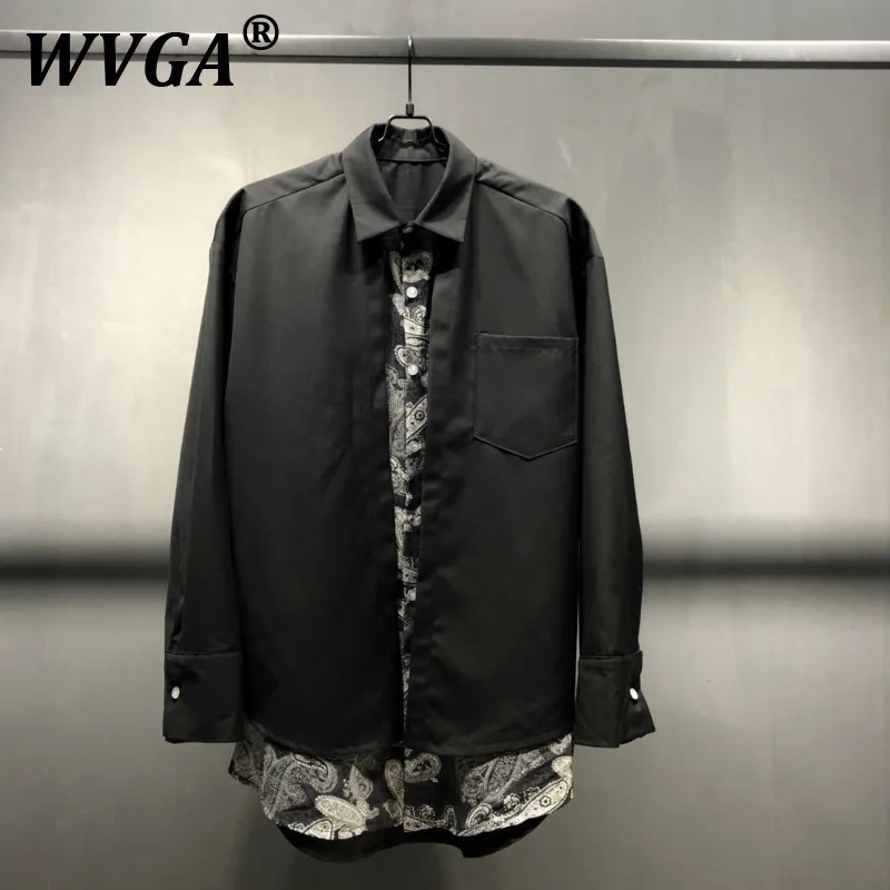 

WVGA весна осень новый мужской Tide High Street с принтом модный комплект из двух предметов большого размера рубашка нишевые шикарные повседневные топы в стиле хип-хоп Ins W9906