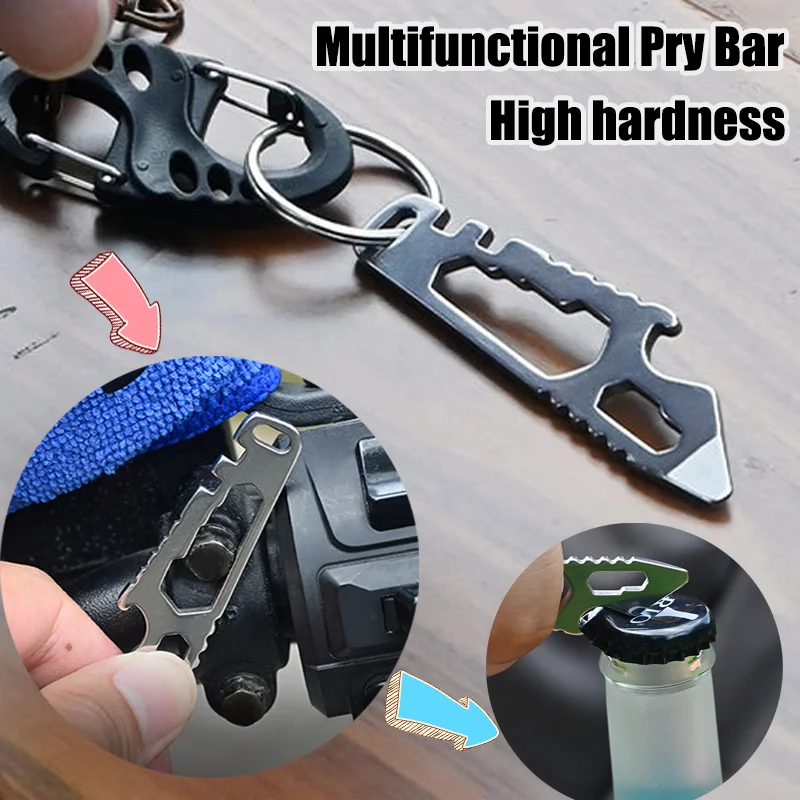 Multifunctional Tainless Steel Pry Bar 3 In 1 New Mini Edc Hex Wrench Bottle Opener Portable Outdoor Bicycle Repair Tool 2025