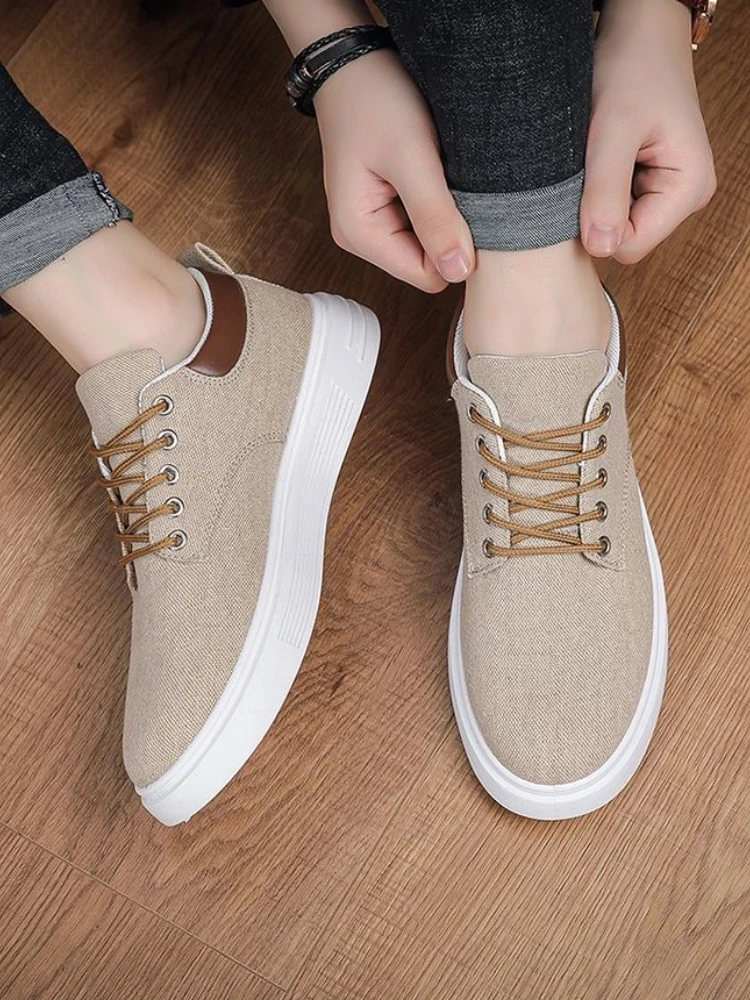 

Массивные кроссовки, парусиновая мужская обувь цвета хаки на шнуровке, классическая оригинальная трендовая обувь 2025 года, новинка в стиле ретро, рабочая повседневная обувь для мужчин