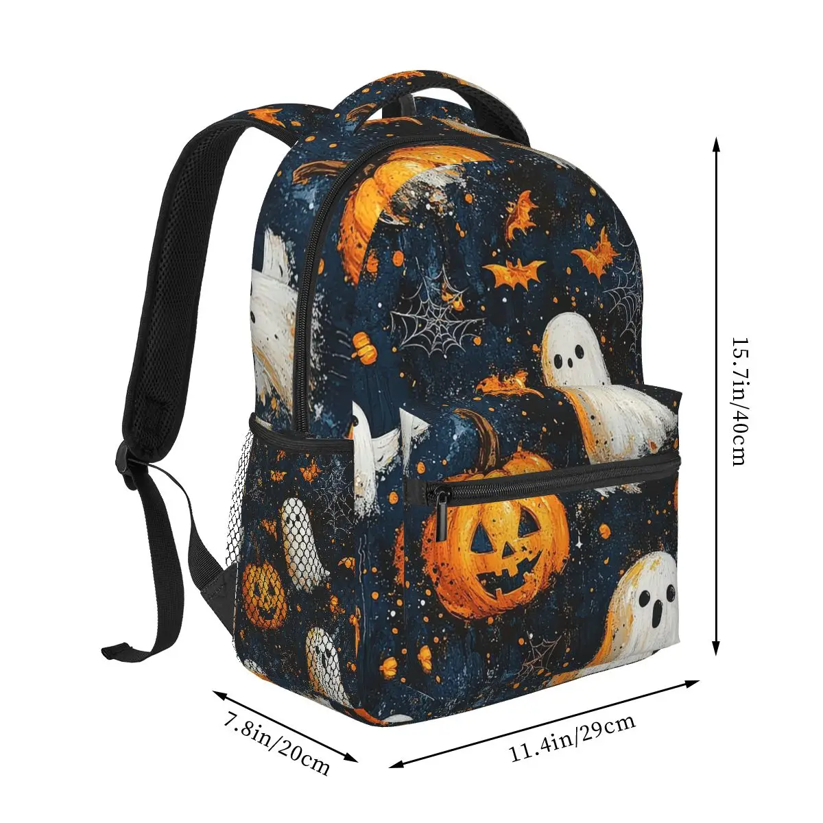 Pumpkin And Ghost Halloween Backpack Hot Sale Daypack Large Capacity Kids BookBag School Bag Shoulder Bags for Men Women