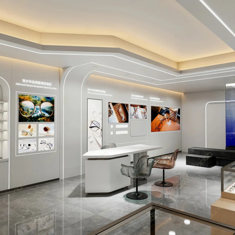 custom.Cost Effective Fashion Eyewear Display Cabinet Optical Showcase Sunglass Storage Furniture Custom Display Counter with Mi