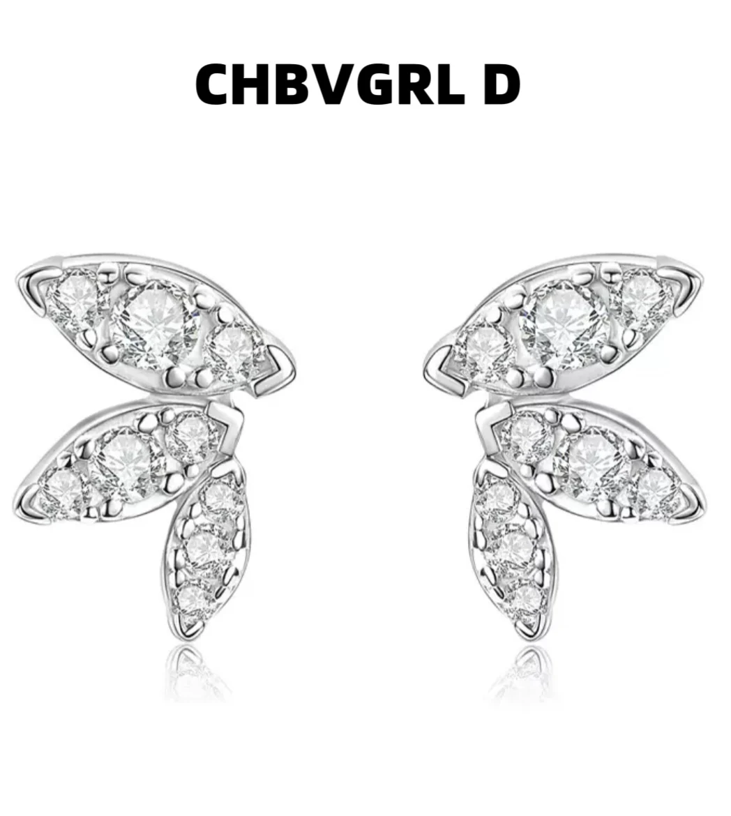 

[Butterfly Fairy] High-end feeling leaves earrings s925 sterling silver moissanite luxurious and exquisite butterfly wings earri