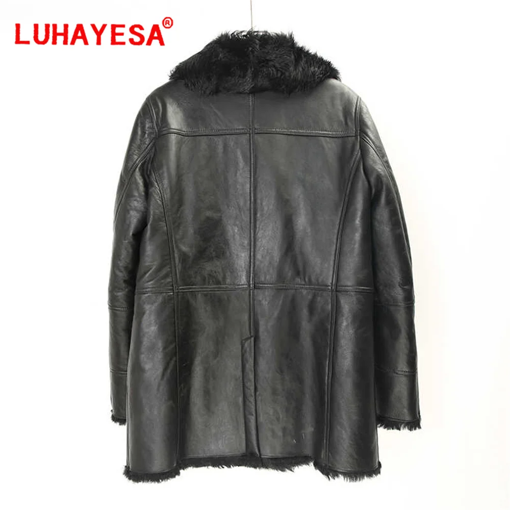 2024 Turkey Lake Sheepskin Lamb Fur Shearling Outfits Women Winter Medium Long Warm Real Fur Coat