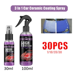 3 In 1 Car Ceramic Coating Spray 30/100ml Car Scratch Repair Glass Hydrophobic Coating Polishing Spraying Wax Car Paint Care
