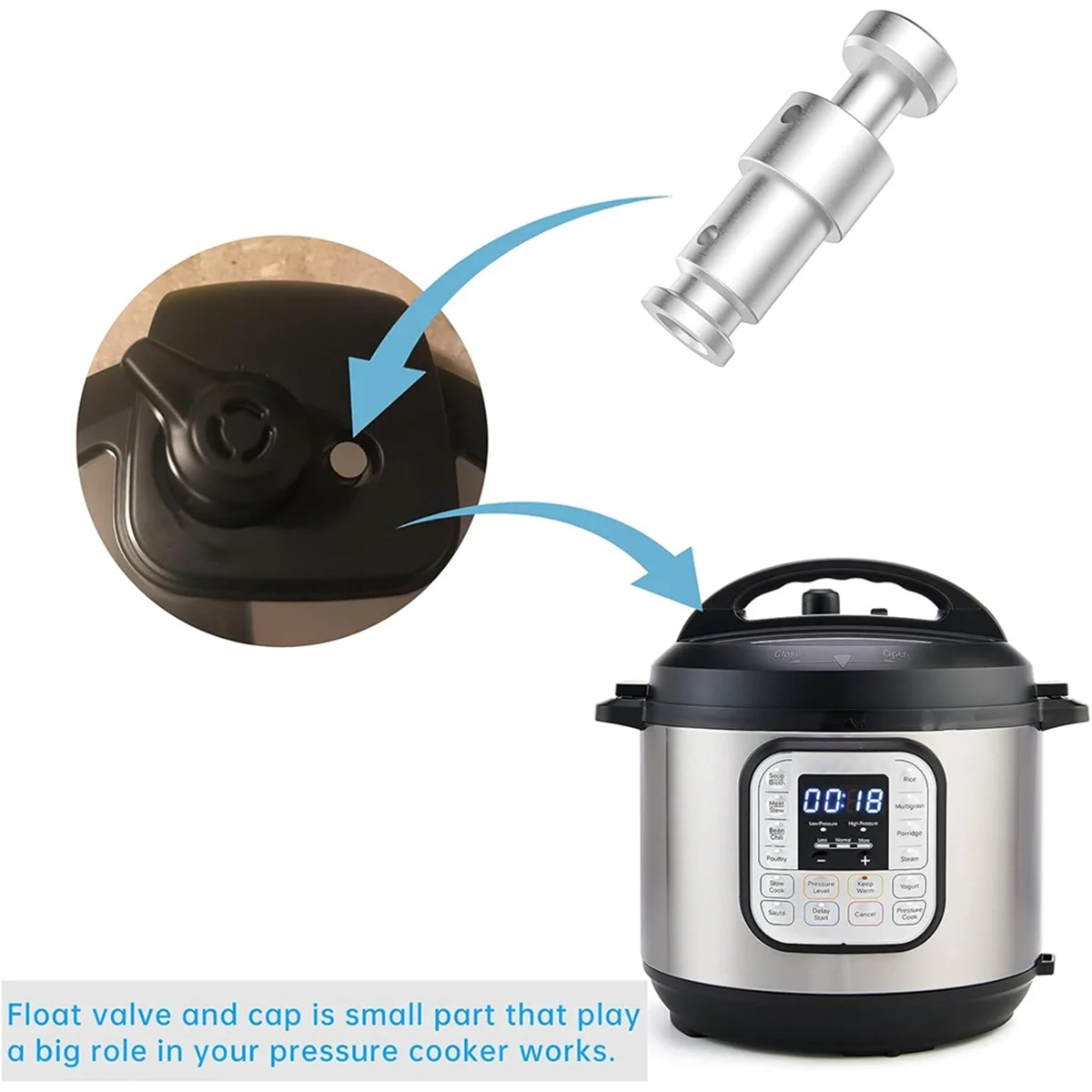 Schwimmerventil für Instant-Pot-Ersatz mit 10 Premium-Silikondichtungen – Duo 3, 5, 6 Qt, Duo Plus XQ