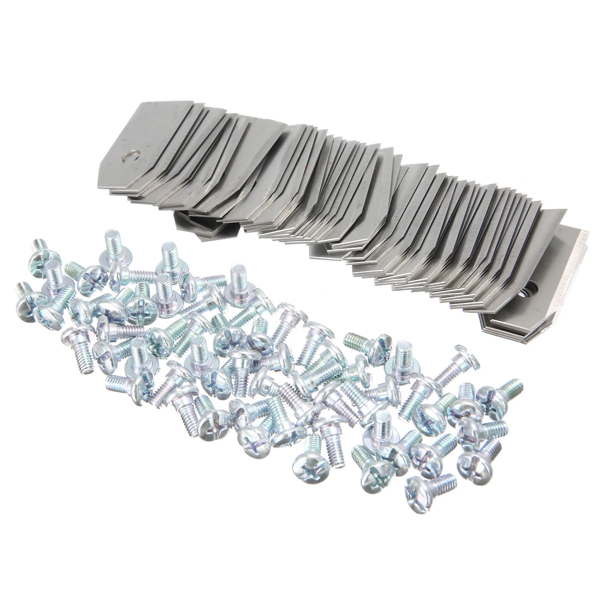 0.75MM Titanium Coated Stainless Steel Lawn Mower Blade Replacement + Screw Parts for Husqvarna Automower 30Pcs