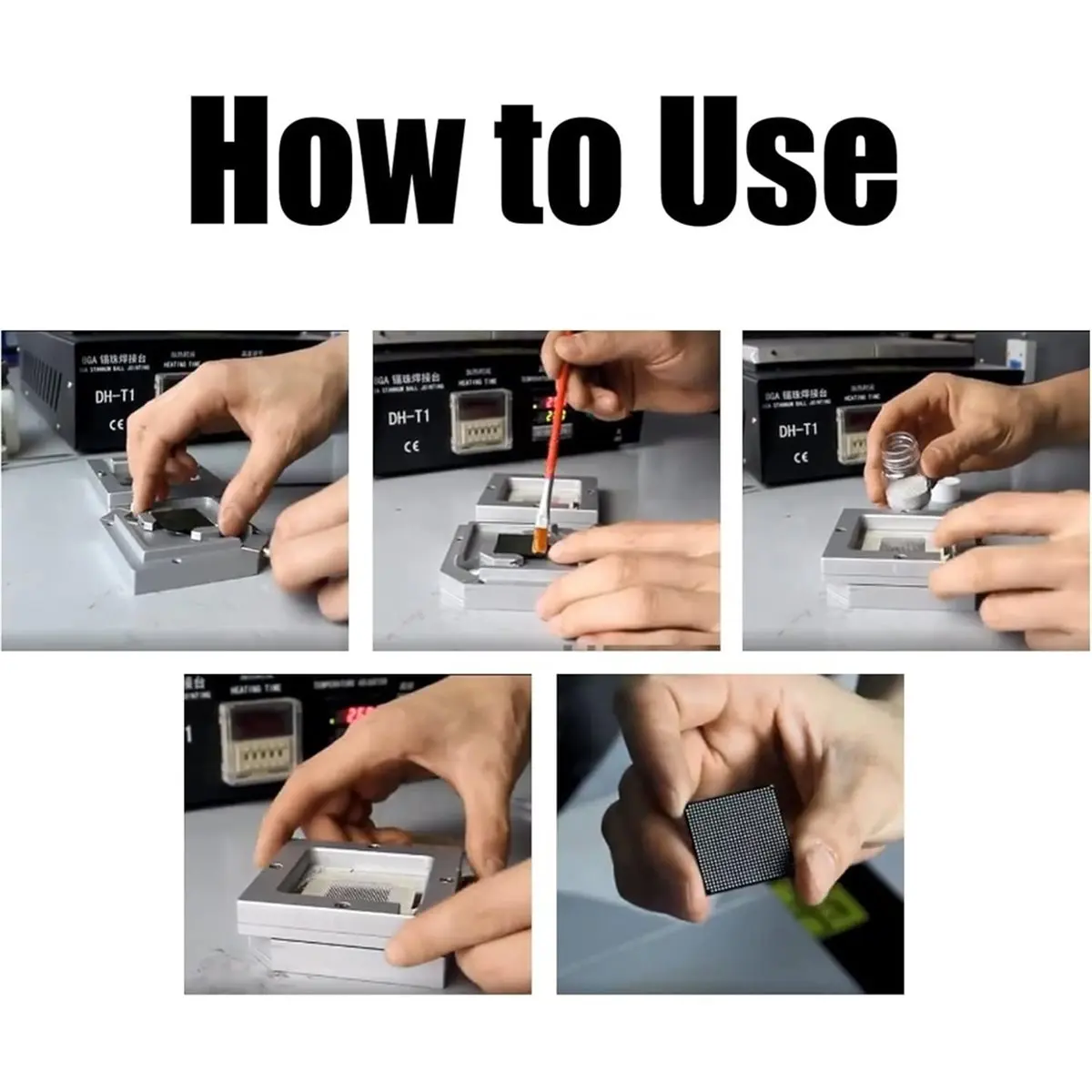 Winter Essential Adjustable BGA Time Efficient Tool HT-90 Stencil Holder for Laptop CPU Phone Repair Diagonal Solder Ball Jig, C