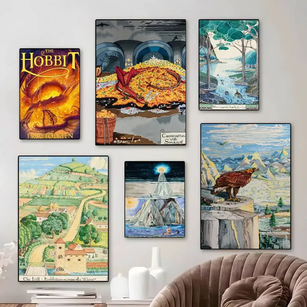 تولكين جدار خمر المشهد الفيلم الكلاسيكي قماش HD ورق الطباعة الجمالية جدار الفن لغرفة المعيشة بار ديكور المنزل الموضة #2