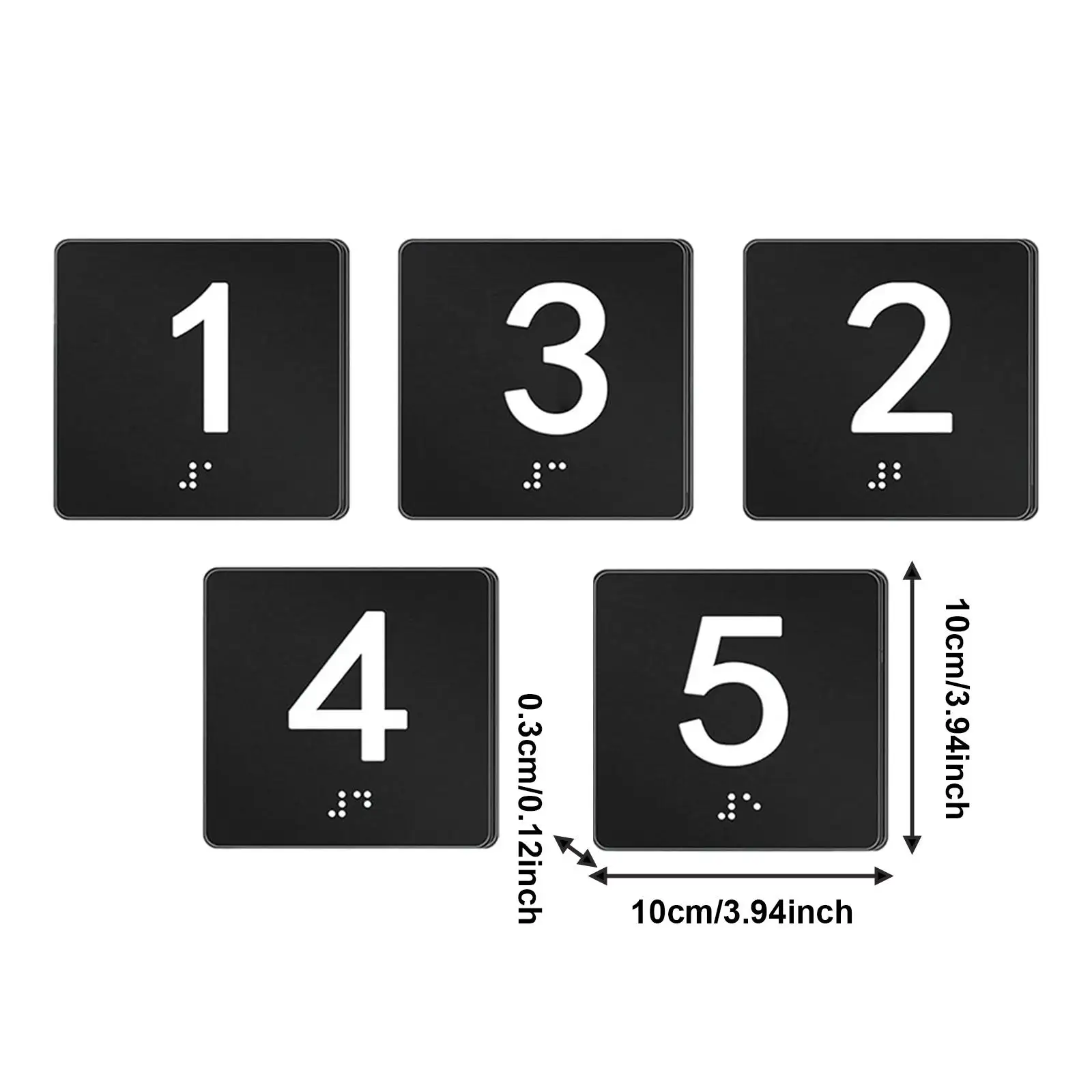 Educational Institution Exam Room Sign Numbers with Braille Aluminum Composite Desk Sign for Office Doors