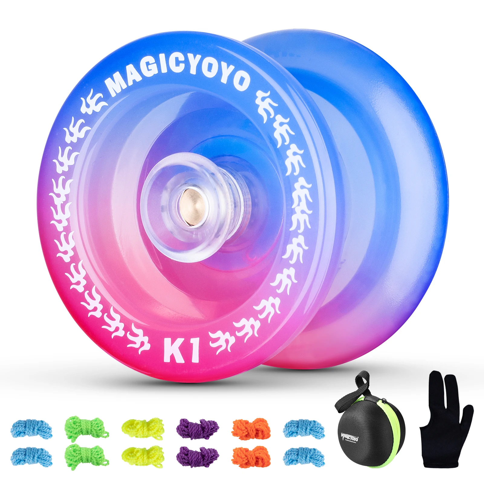 MAGICYOYO K1 Plus Plastic Responsive Yoyo for Kids and Beginner, Beginner Yo-yo with 12 Yoyo Strings, Yo-Yo Glove and Yo Yo Case