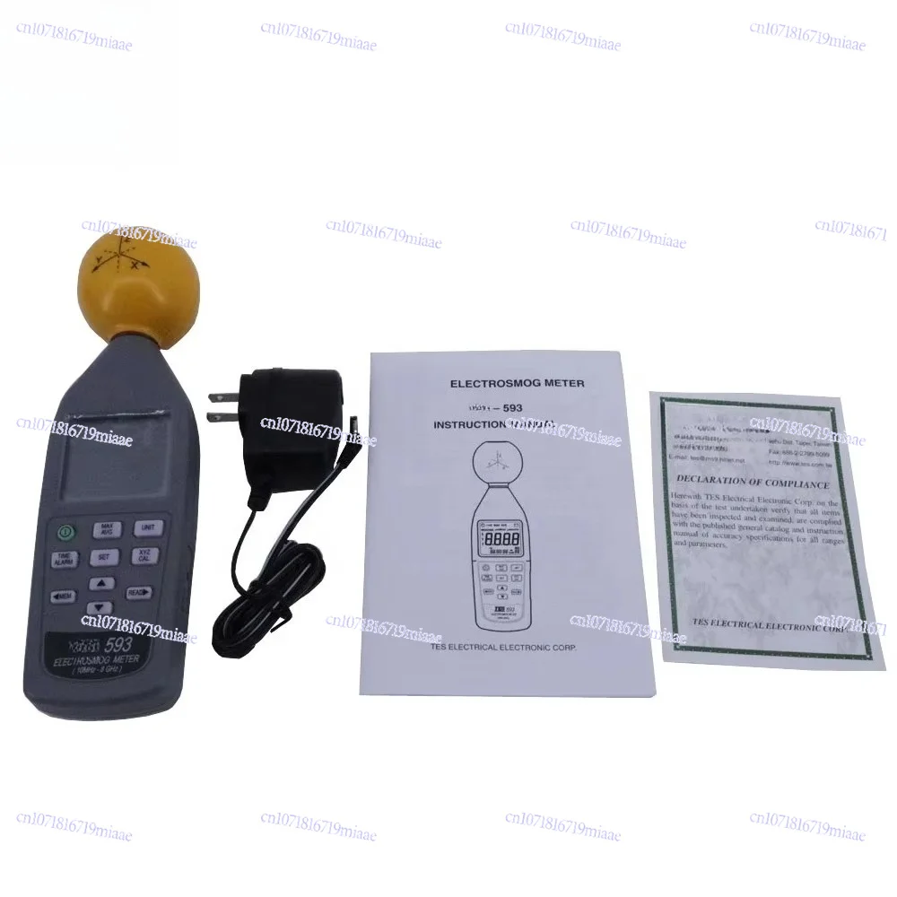 TES-593 Electromotive Force Meter Three-axis Data Logger Frequency 10 MHz To 8.0 GHz Electromagnetic Field Strength Tester