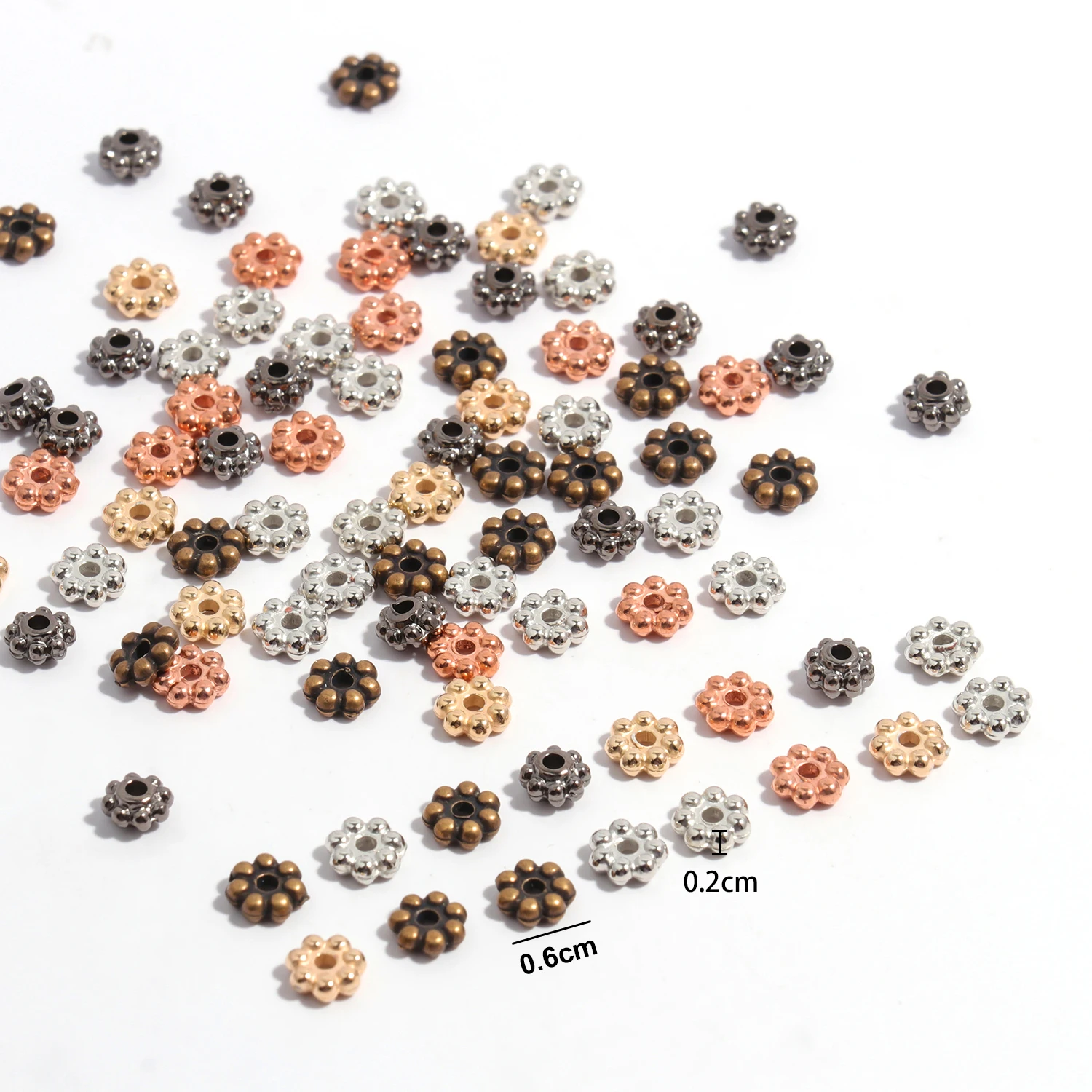 200pcs 4x2mm/6x2mm Plum Flower CCB Spacer Beads Loose Acrylic Rondelle Beads For Jewelry Making Handmade Bracelet Accessories