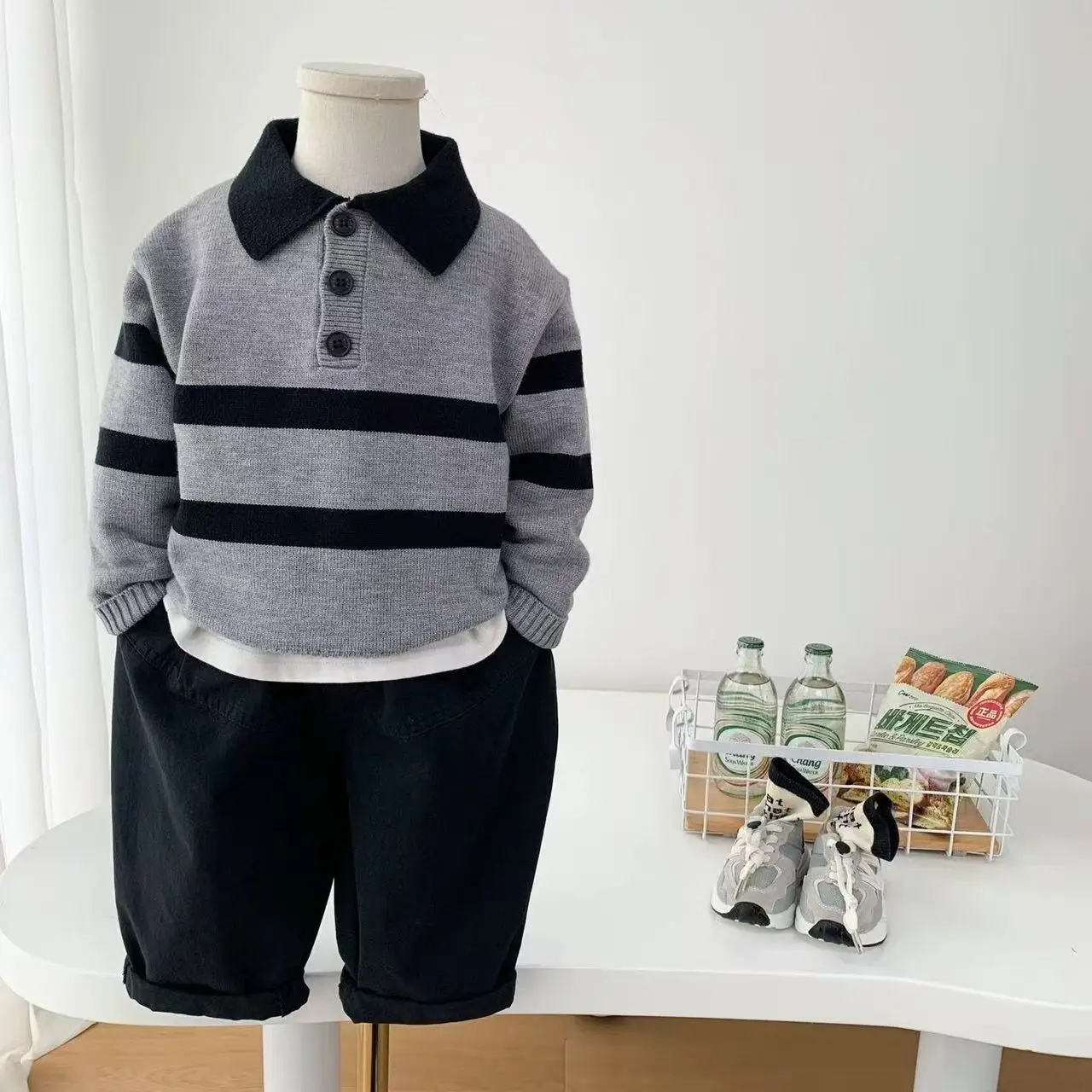 

Children's Sweaters Autumn And Winter 2026 New Arrivals Boys' Casual Polo Knitwear Baby Warm Base Layer Shirt