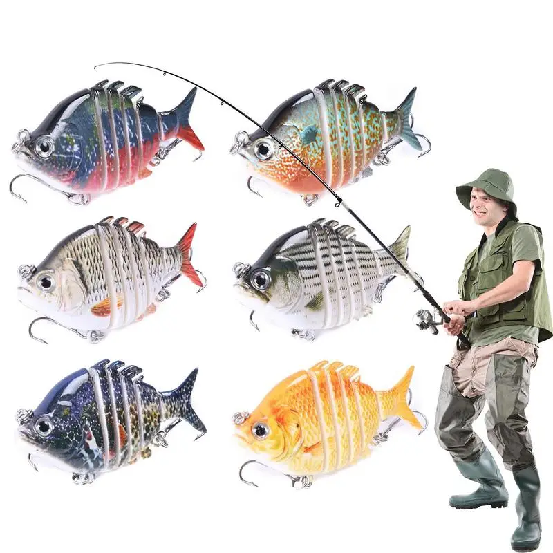 

Multi Jointed Fishing Lure 6X Multi-Section Tilapia Swimbait Realistic Crank Lures With Hooks Anglers Fishing Gear For