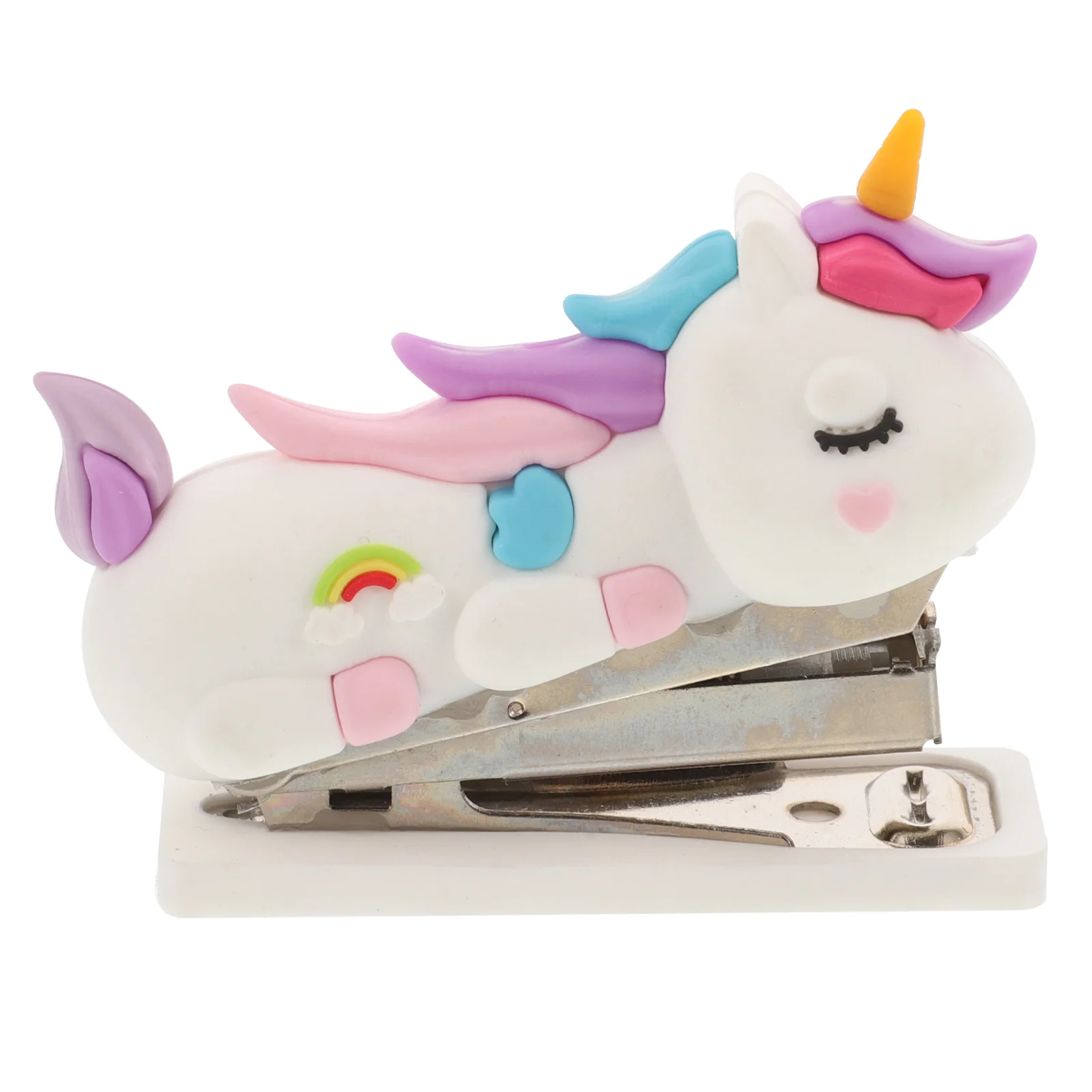 

Mini Stapler Cute Stationery Small for Desk Reusable Stainless Steel Silica Gel Kids Child