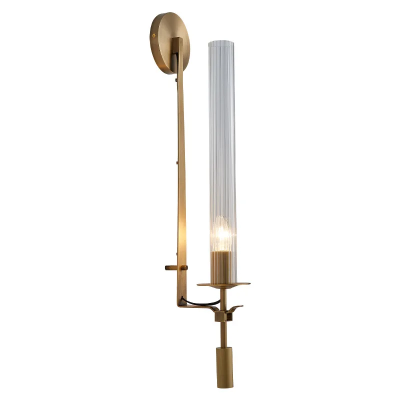 

All-copper postmodern light luxury villa wall lamp, living room study bedroom lamp, hotel sample room, pure copper decorative wa