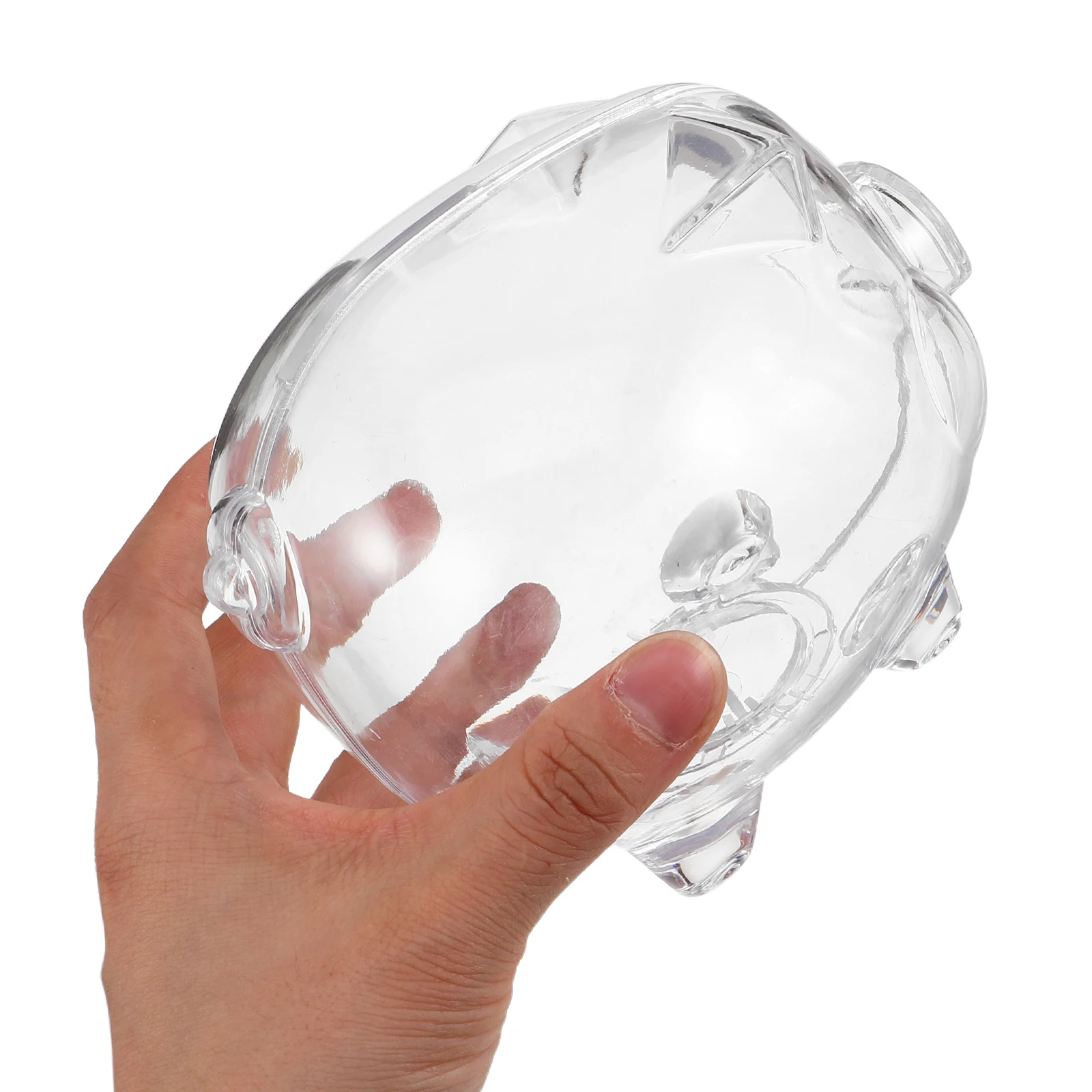 

2Pcs Creative Pig Shaped Piggy Bank Transparent Appearance Easy Retrieval Safe Plastic Material Savings Decor
