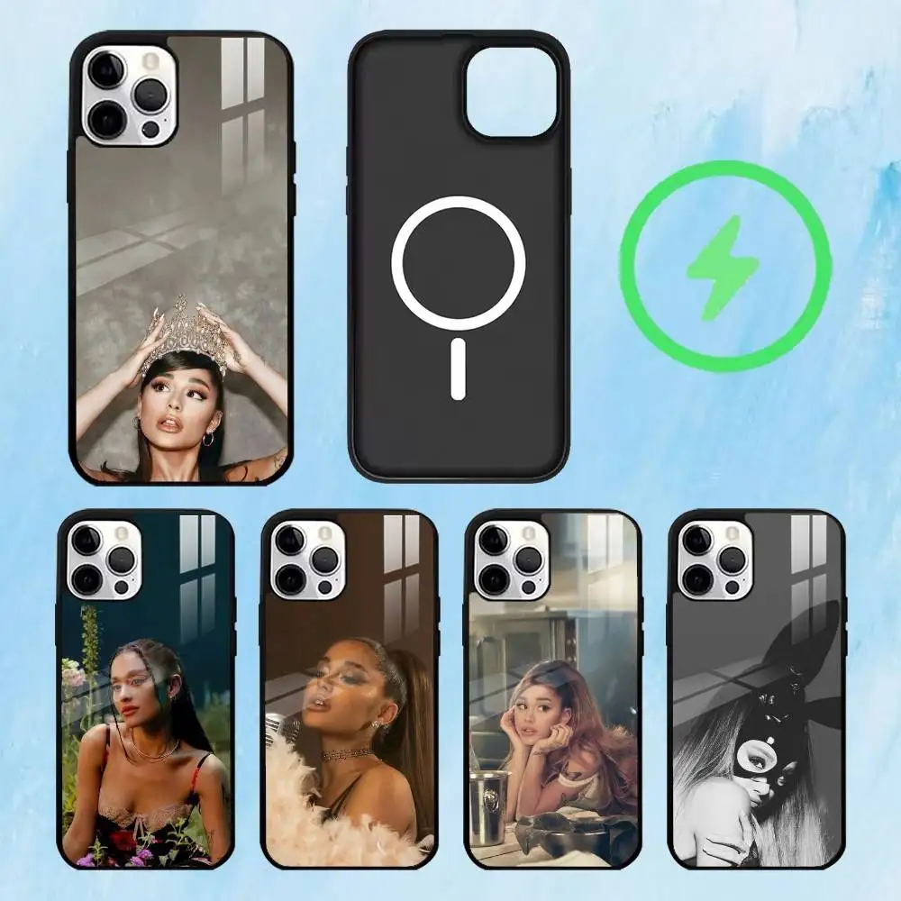 

Singer A-Ariana G-Grandes Phone Case For iPhone17,16,15,14,13,12,11 Plus,Pro Max Magnetic For Magsafe Wireless Charging
