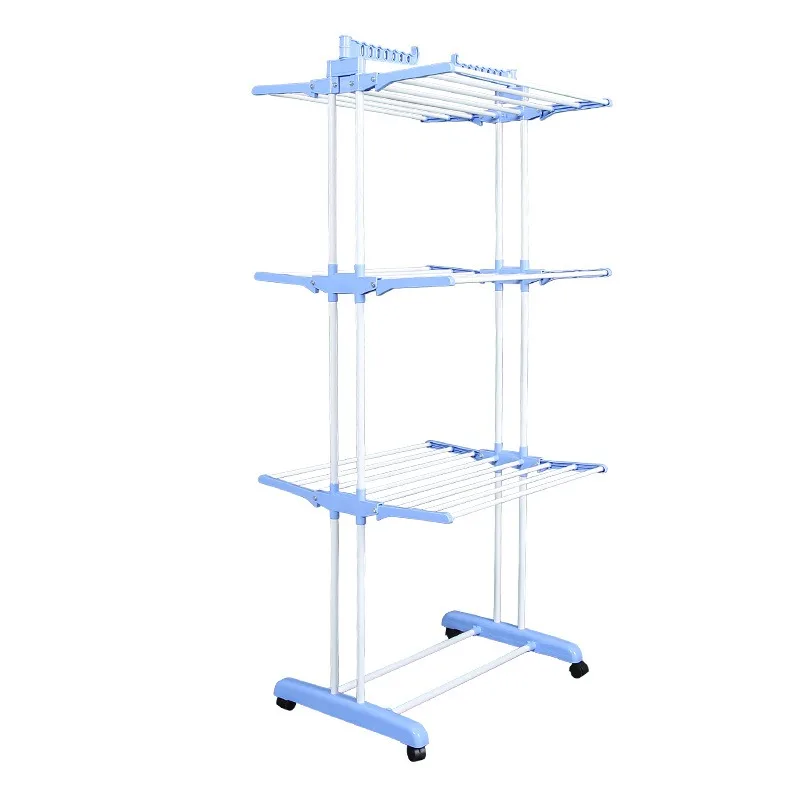 Imagem -05 - Piso Interior e Exterior Wing Clothanger 3-layer Folding Drying Rack Novo