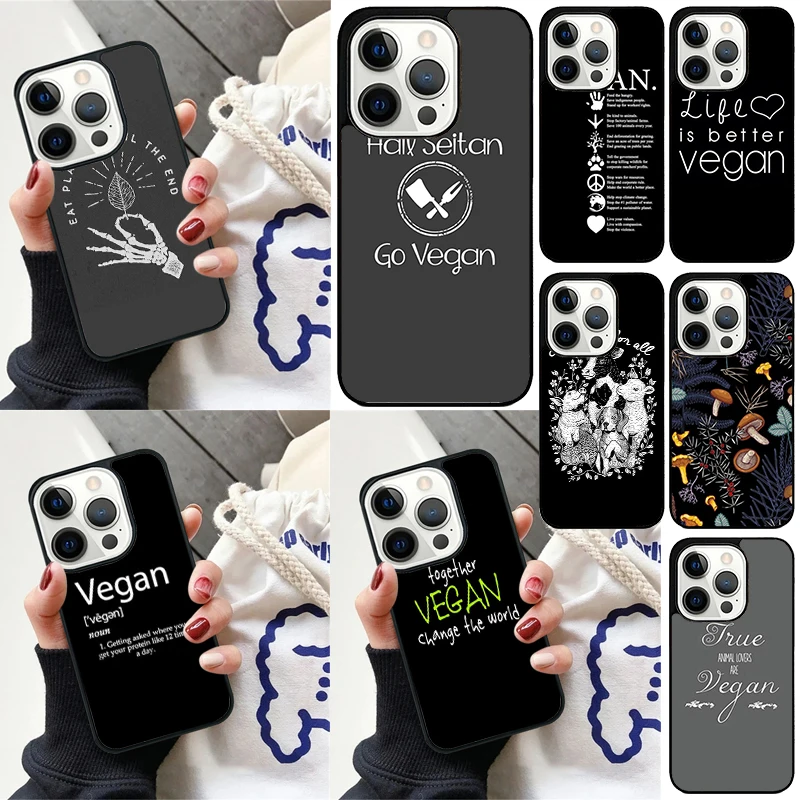 LOVE VEGGIE Vegetarian Quotes VEGAN FOOD Cover For iPhone 16 13 14 15 Pro Max 12 Mini 11 7 8 Plus Max SE Phone Case