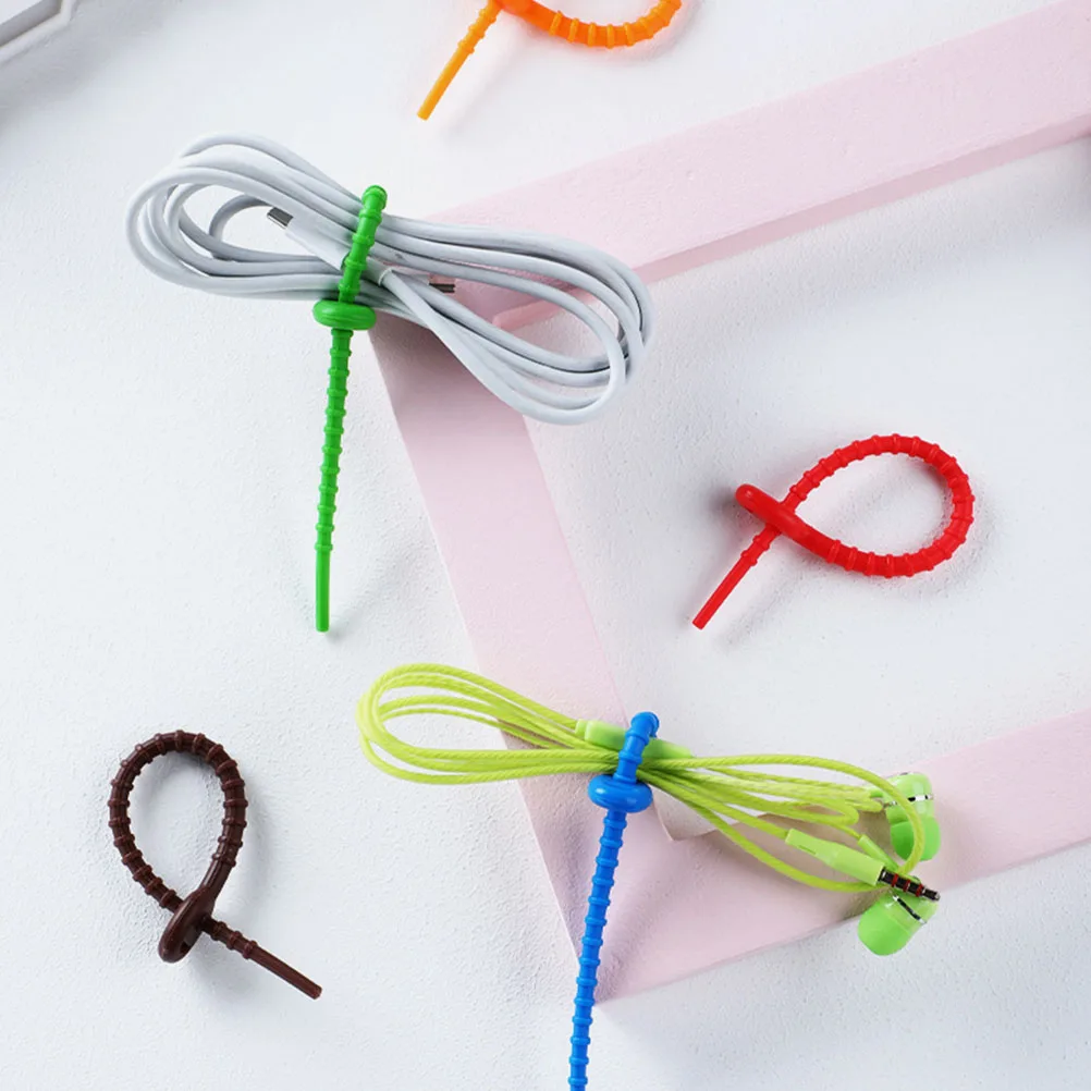 

12pcs Silicone Cable Ties Break Resistance Durable Replacement Cable Winder Organizer for Earphones USB Laptop