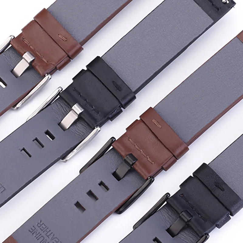 No Gaps Leather Band for Samsuang Galaxy Watch 7 6 5 4 40 44mm Quick fit Strap for Galaxy Watch FE/6 4 classic 43 47 42 46mm