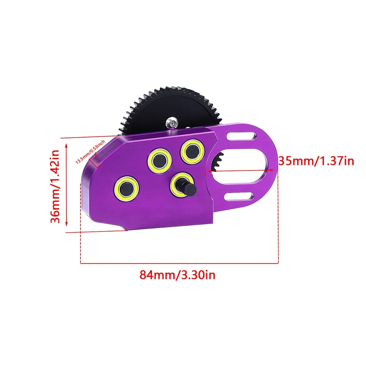 2Low CNC Gearbox Middle Transmission Box with Overdrive Gear For LCG 1/10 RC Crawler Axial SCX10 III II 90046 Capra TRX4 Upgrade