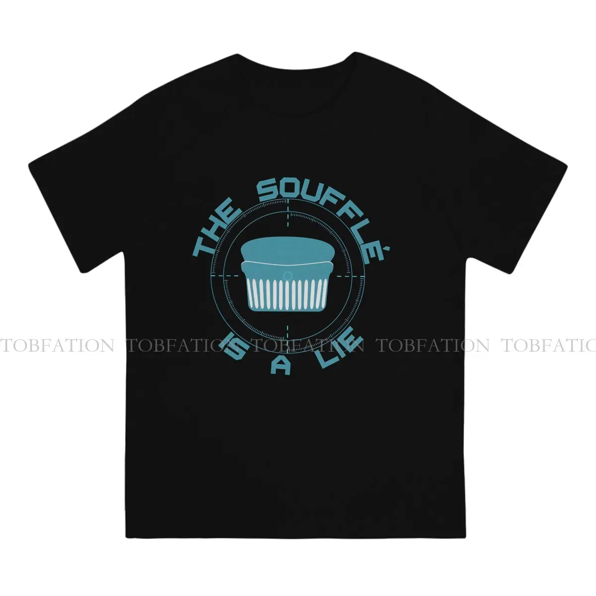 Portal Game 100% Cotton TShirts The Souffle is A Lie Print Men's T Shirt Hipster Tops Size S-6XL