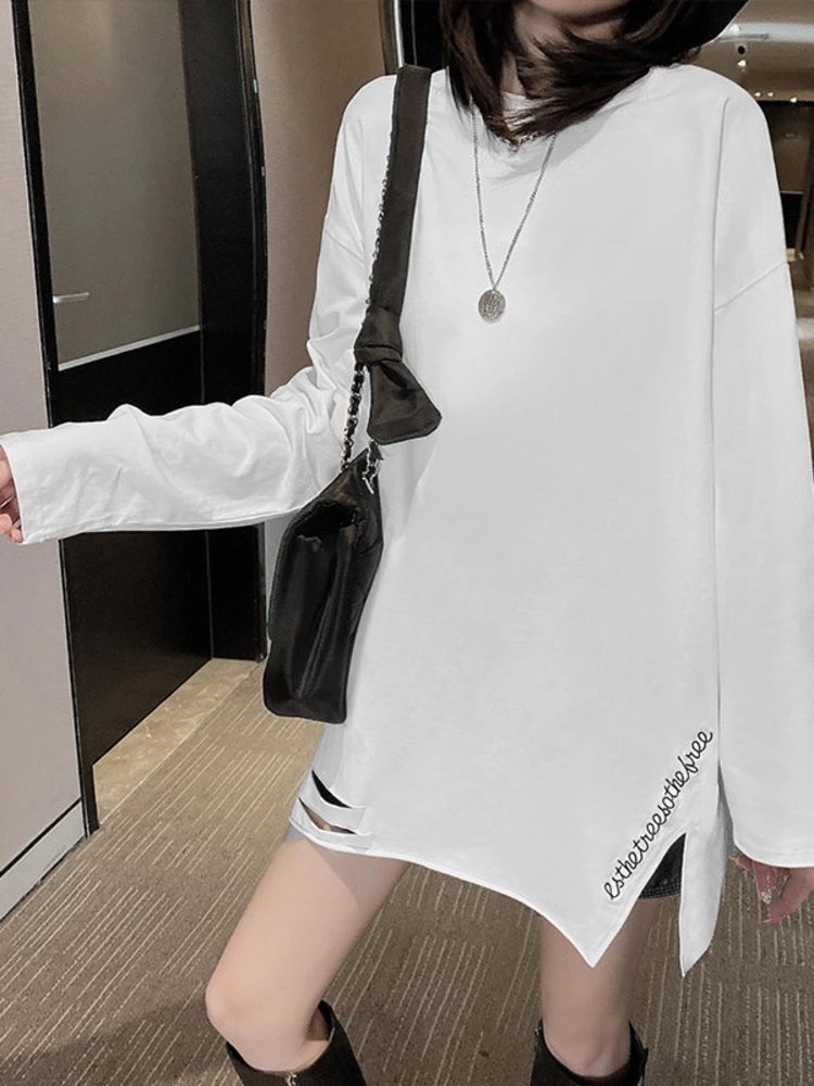 Spring 2026 Women's Fleece Lined Thickened Long Sleeve T-Shirt Inner Wear Base Shirt Hollow out mid Length Top Breathable Ski...