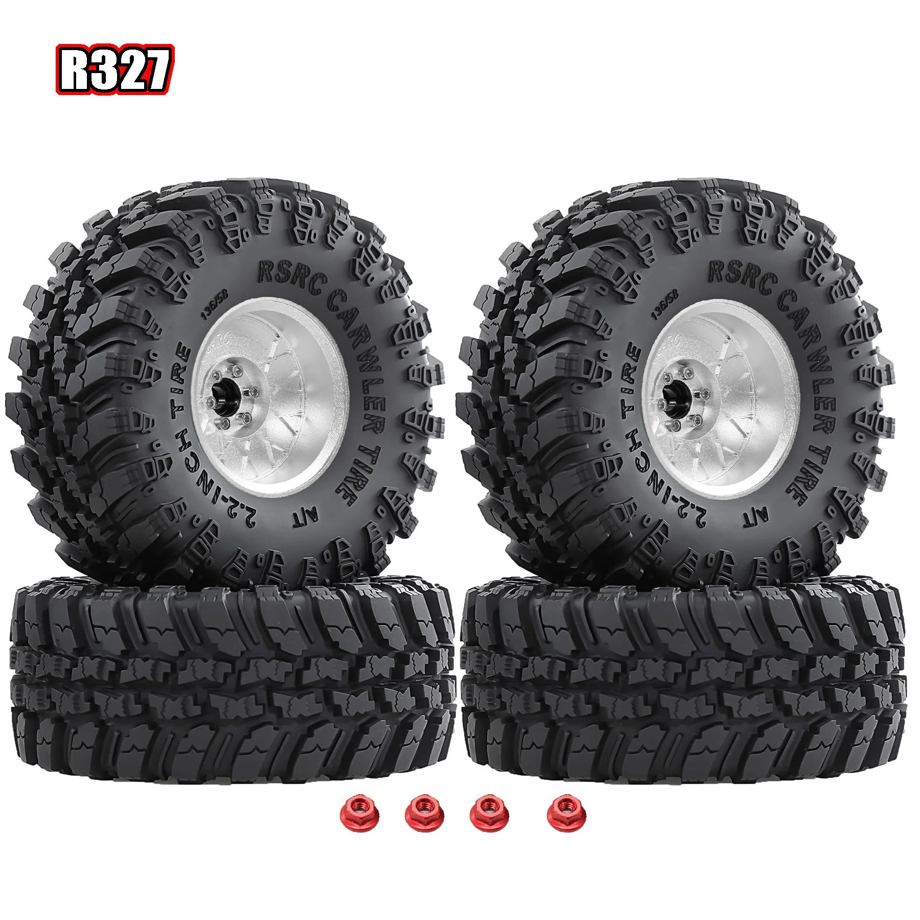 Pneumatici per imbracatura di fango 2.2 e ruote Beadlock 2.2 Cerchi esagonali da 12 mm per Axial Capra Wraith/Traxxas TRX4 / Gen8 Everest gen 7 Pro