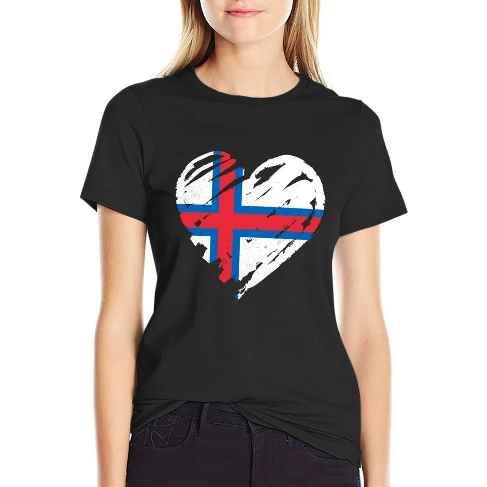 I Love Faroe Islands เสื้อยืดเสื้อผ้าอะนิเมะความงามเสื้อผ้า Western เสื้อยืดชุดสําหรับสตรี