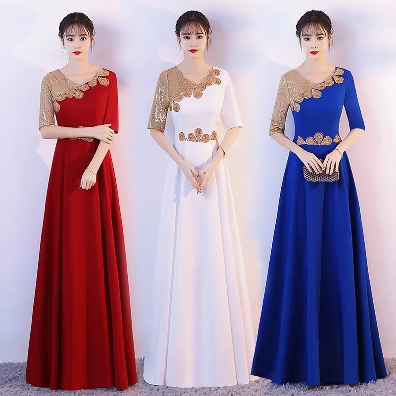 2024 New Adult Performance Costume Award Dress Women's Conductor Evening Choir Declaim Clothes Clothing