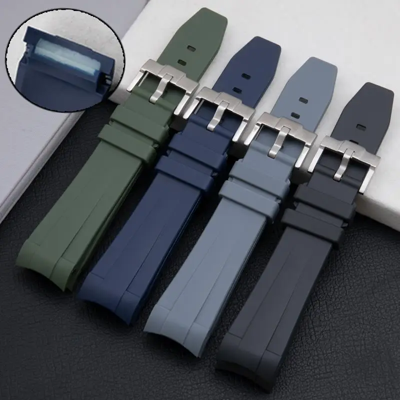 

TINTAG 21mm Soft Rubber Silicone Watch Band Watchband For Longines Strap For Conquest HydroConquest L3 Accessories Pin Buckle