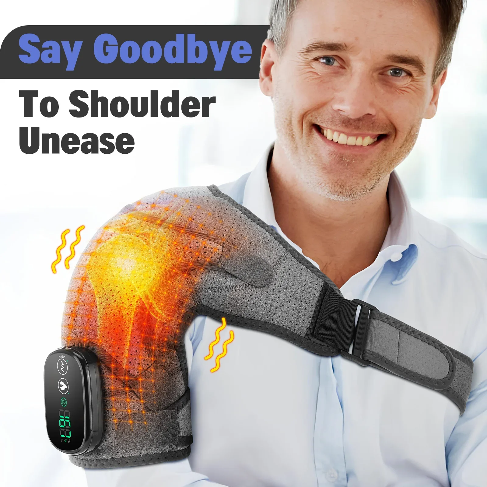 Electric Massage Shoulder Protector Smart Touch Screen Sports Warm Shoulder Protector USB Charging Hot Compress MassageProtector