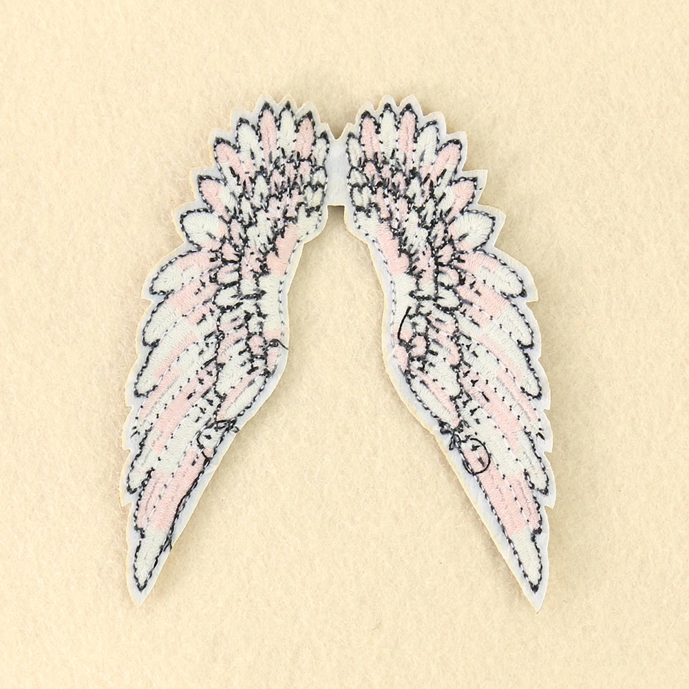 2PCS Angel Wings Patches Iron on Embroidered Patches for Jackets Shirt Backpacks DIY Apparel Accessories Thermo Adhesive Patches