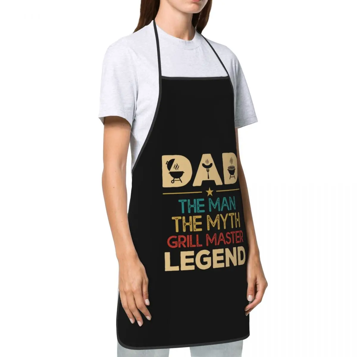 The Man The Myth The Grill Master Aprons for Women Men Father Day Gift Adult Kitchen Chef Bib Tablier Cuisine Cooking Baking