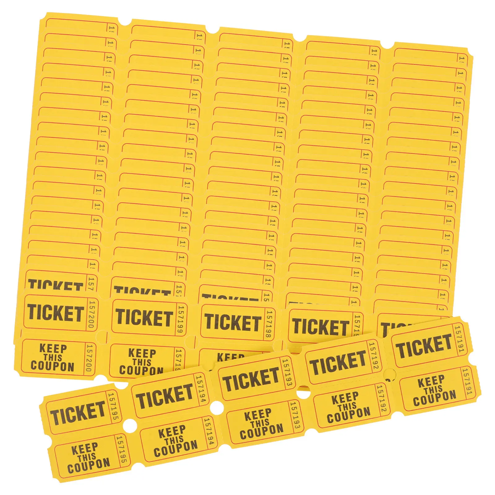 100 Etiquetas de Boletos para Eventos, Sorteos, Fiestas, Juegos Escolares, Lotería, Carnaval, Celebraciones, Parques de Diversiones