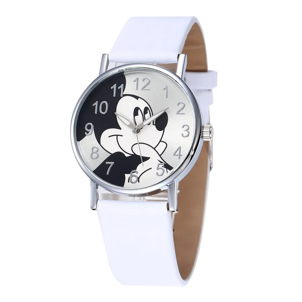 New Fashion Cartoon Children Watch Cute Kids Watch PU Leather Quartz WristWatch Clock Gift for Child Boys Girls Student Present