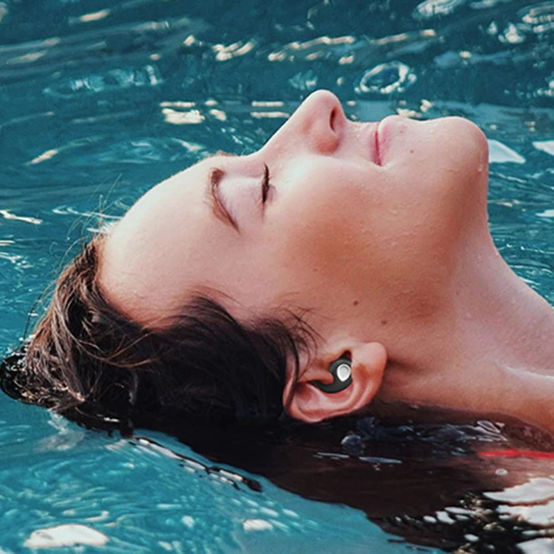 수면 소음 감소 플러그용 소음 차단 귀마개, 소음 방지 실리콘 방수 귀마개, 1 쌍