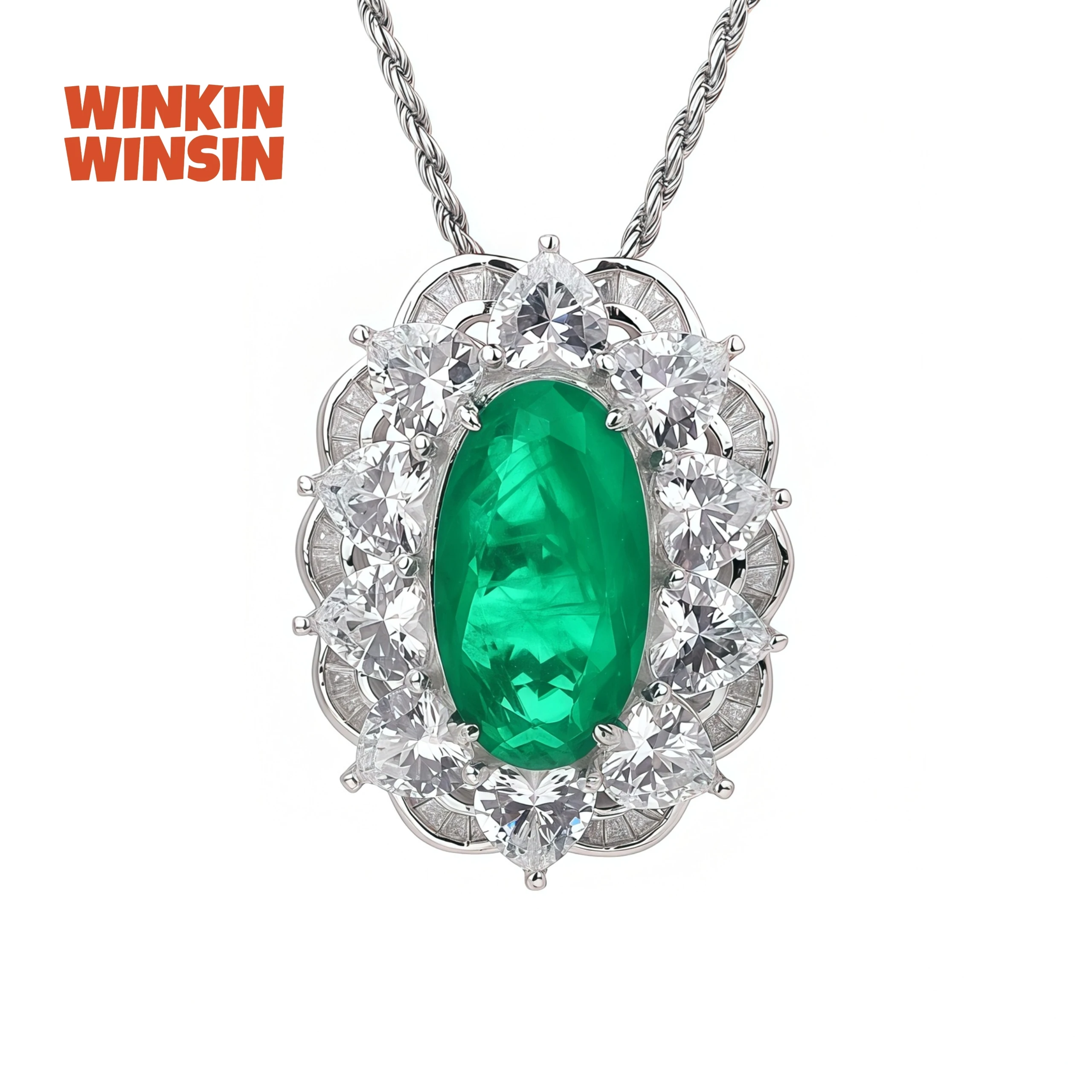 

Winkin Winsin Brand 925 Sterling Silver Pendants twisted chain Necklace For Plating Women Chain Necklace Pendant Jewelry