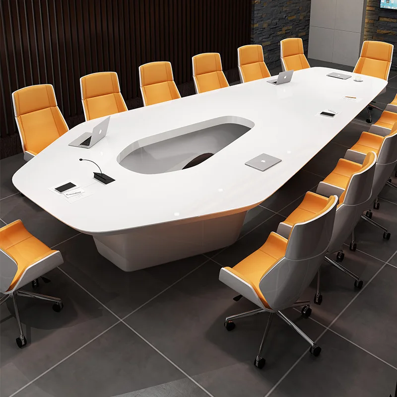 Großer langer Tisch, modisch und einfach, moderne Büromöbel, Schulungsverhandlungstisch- und Stuhlkombination